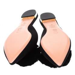 Pre Owned حذاء مولز أكوازورا بف بوم بوم باودر سويدى أسود مقاس 37