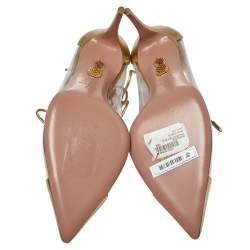 Pre Owned Aquazzura Gold PVC And Leather Magic Pumps Size 37