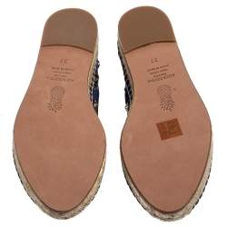 Pre Owned Aquazzura Blue Suede Cosmic Star Espadrilles Size 37