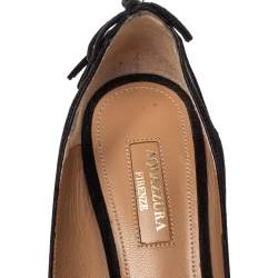 Pre Owned حذاء كعب عالي أكوزورا مارلين سويدي سود مقاس 37