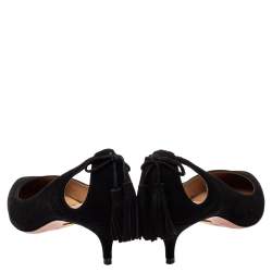 Pre Owned حذاء كعب عالي أكوزورا مارلين سويدي سود مقاس 37