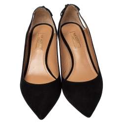 Pre Owned حذاء كعب عالي أكوزورا مارلين سويدي سود مقاس 37