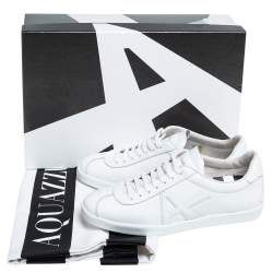 Pre Owned Aquazzura White Leather The A Low Top Sneakers Size 36