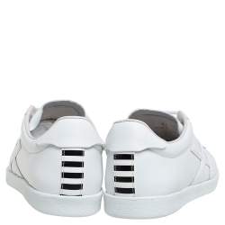 Pre Owned Aquazzura White Leather The A Low Top Sneakers Size 36