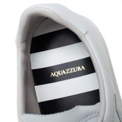Pre Owned Aquazzura White Leather The A Low Top Sneakers Size 36