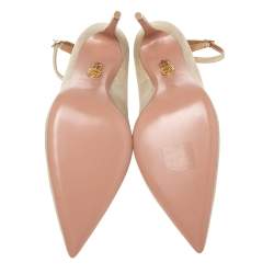 Pre Owned Aquazzura Beige Suede Dolce Vita Ankle Strap Pumps Size 41