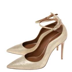 Pre Owned Aquazzura Beige Suede Dolce Vita Ankle Strap Pumps Size 41