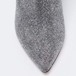 Pre Owned حذاء بوت للكاحل أكوازورا قماش لوركس فضي مقاس 36