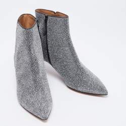 Pre Owned حذاء بوت للكاحل أكوازورا قماش لوركس فضي مقاس 36