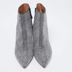 Pre Owned حذاء بوت للكاحل أكوازورا قماش لوركس فضي مقاس 36