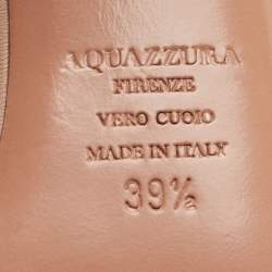 Pre Owned Aquazzura Pink Leather Nolita Pearl Mules Size 39.5