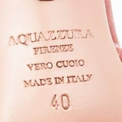 Pre Owned Aquazzura Rose Pink Velvet Powder Puff Pom Pom Slingback Pumps Size 40