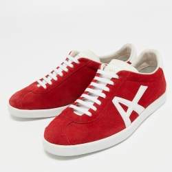 Pre Owned Aquazzura Red Suede A low Top Sneakers Size 39