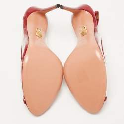 Pre Owned Aquazzura Red PVC and Patent Leather Trim Temptation Slingback  Pumps Size 39.5