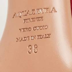 Pre Owned Aquazzura Dark Red Suede Strappy Pumps Size 38