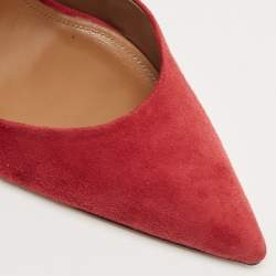 Pre Owned Aquazzura Dark Red Suede Strappy Pumps Size 38