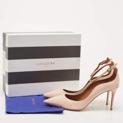 Pre Owned Aquazzura Pink Suede Ankle Strap Pumps Size 42