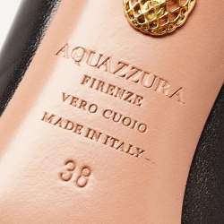 Pre Owned Aquazzura Black Leather Forever Marilyn Pumps Size 38
