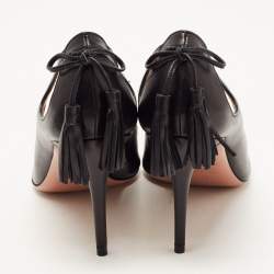 Pre Owned Aquazzura Black Leather Forever Marilyn Pumps Size 38