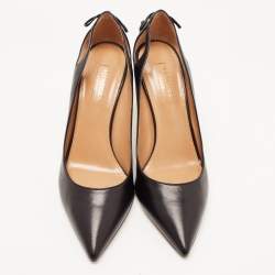 Pre Owned Aquazzura Black Leather Forever Marilyn Pumps Size 38