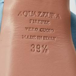 Pre Owned Aquazzura Blue Satin Yes Darling Crystal Embellished Platform Sandals Size 39.5