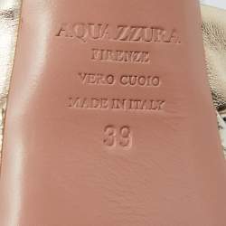 مملوكة مسبقًا Aquazzura Gold /Silver Suede and Watersnake Leather La Di Da Platform Sandals Size 39