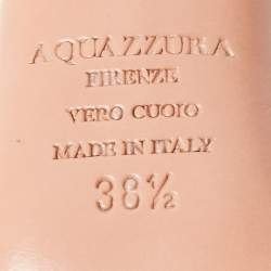 مملوكة مسبقًا Aquazzura Multicolor Canvas Tropicana Pom Pom Ankle Wrap Sandals Size 38.5