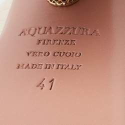 Pre Owned Aquazzura Cream Leather Sundance Platform Sandals Size 41