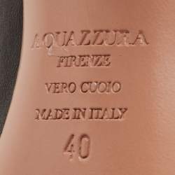 Pre Owned Aquazzura Black Leather Forever Marilyn Tassel Detail Pointed Toe Pumps Size 40