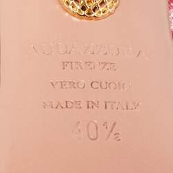 Pre Owned Aquazzura Tricolor Fabric Legend Ankle Tie Sandals Size 40.5