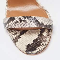 Aquazzura Monochrome Python Embossed Spin Me Around Strappy Sandals Size 41