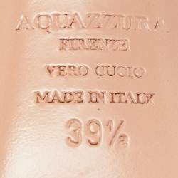 Pre Owned Aquazzura Metallic Glitter Suede Disco Thing Ankle Tie Sandals Size 39.5