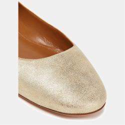 Pre Owned Aquazzura Suede Ankle Tie Ballet Flats Size 36