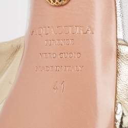 Pre Owned Aquazzura Tri Color Leather Platform Sandals Size 41