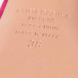 Pre Owned Aquazzura Pink Satin and Velvet Coquette Platform Sandals Size 38