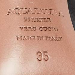 مملوكة مسبقًا Aquazzura Black Leather Pointed Toe Pumps Size 35