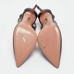 مملوكة مسبقًا Aquazzura Black Leather Pointed Toe Pumps Size 35