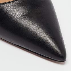 مملوكة مسبقًا Aquazzura Black Leather Pointed Toe Pumps Size 35