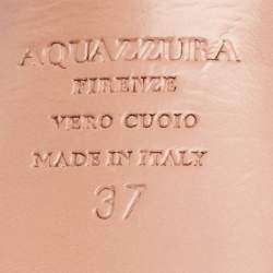 Pre Owned Aquazzura Black Suede T-Strap Platform Sandals Size 37