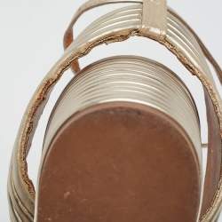 Pre Owned Aquazzura Gold Leather Sundance Sandals Size 37