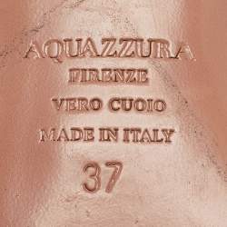 Pre Owned Aquazzura Gold Leather Sundance Sandals Size 37