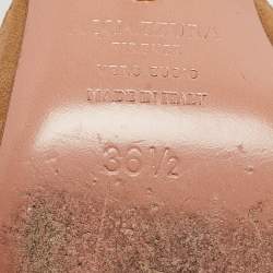 Pre Owned Aquazzura Brown Suede Slide Sandals Size 36.5