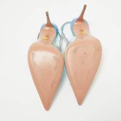 Pre Owned Aquazzura Iridescent PVC and Leather Seduction Pumps Size 40.5