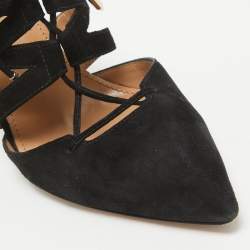 Aquazzura Black Suede Belgravia Mules Size 35.5