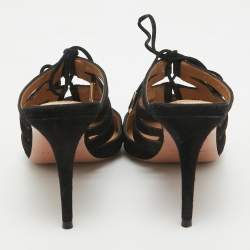 Aquazzura Black Suede Belgravia Mules Size 35.5