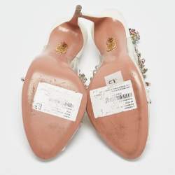 Pre Owned Aquazzura Transparent PVC Temptation Slingback Sandals Size 37.5