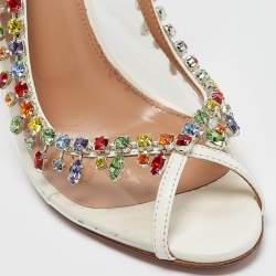 Pre Owned Aquazzura Transparent PVC Temptation Slingback Sandals Size 37.5