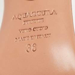 Pre Owned Aquazzura White Leather Pointed Toe Pumps Size 38