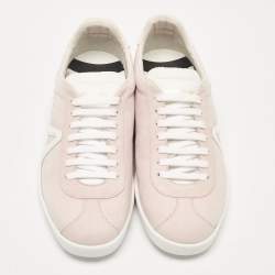 Pre Owned Aquazzura Pink Leather and Suede Lace Up Sneakers Size 36.5