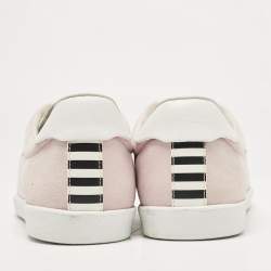 Pre Owned Aquazzura Pink Leather and Suede Lace Up Sneakers Size 36.5